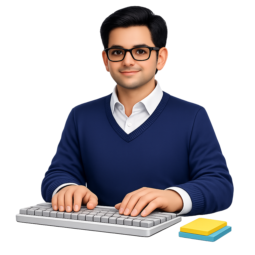 Accountant typing into software